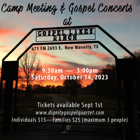 Camp Meeting & Gospel Concerts At Gospel Lakes Ranch
